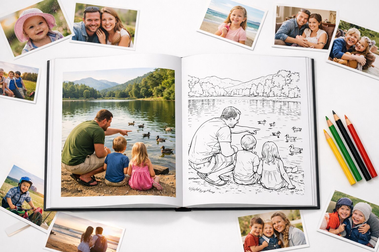 Kinder malen begeistert im personalisierten Ausmalbuch