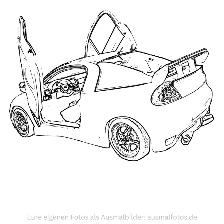 Auto von der Seite – Ausmalbild zum Ausdrucken