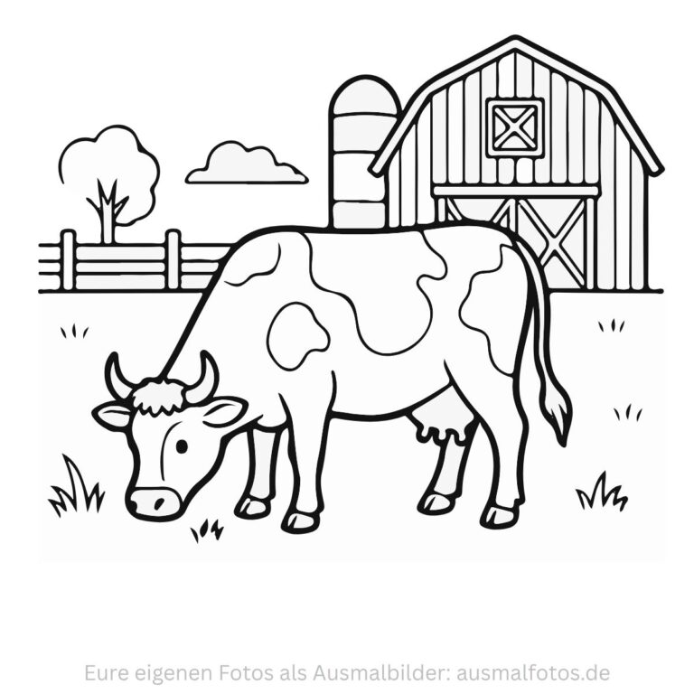 Scheune auf dem Bauernhof – Ausmalbild zum Ausdrucken