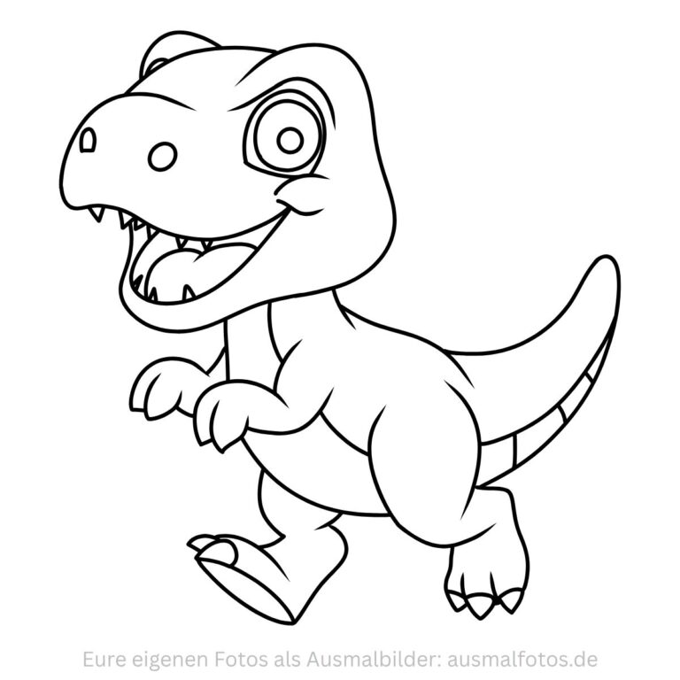 T-Rex im Urzeitwald – Ausmalbild zum Ausdrucken