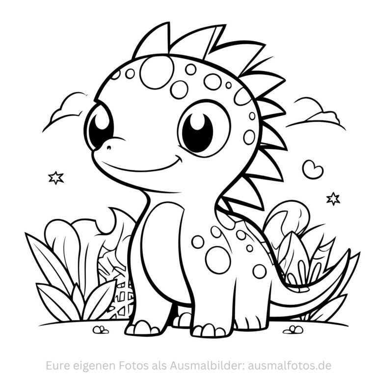 Niedlicher Drache – Ausmalbild zum Ausdrucken