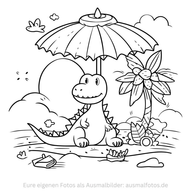 Drache aus dem Märchen – Ausmalbild zum Ausdrucken