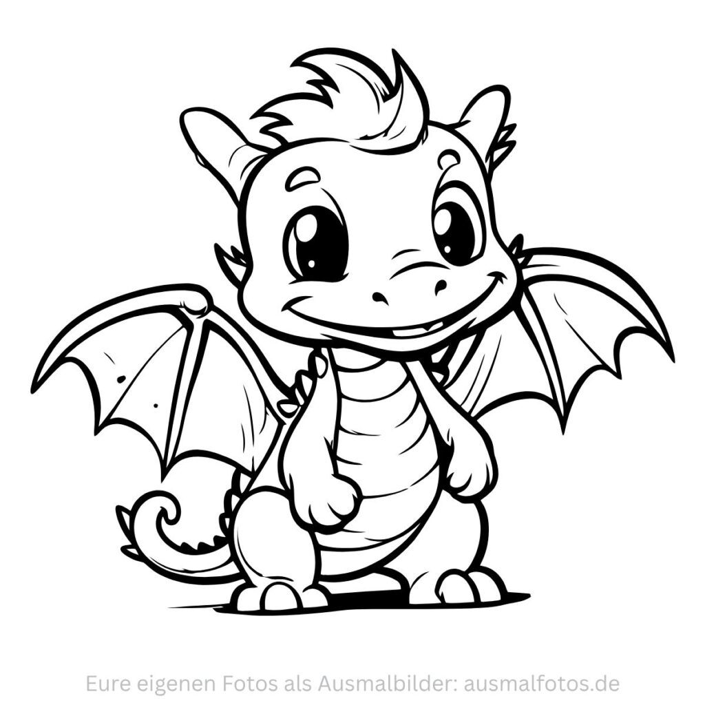 Großer Drache – Ausmalbild zum Ausdrucken