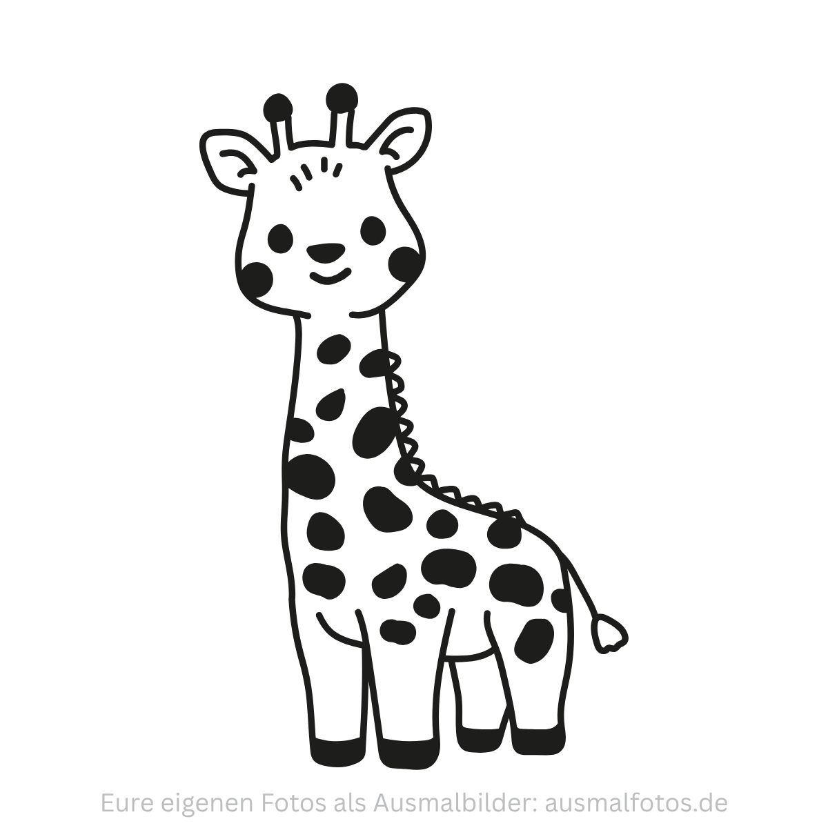 Giraffe Stehend Savanne Safari Zoo Kinder Tiere Zum Ausdrucken Kostenlos