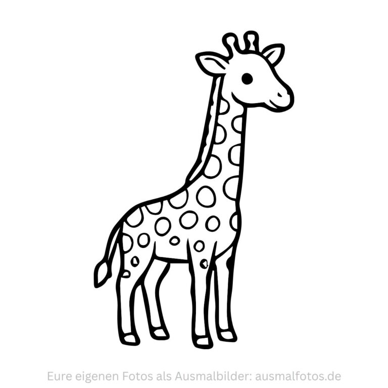 Giraffe im Zoo – Ausmalbild zum Ausdrucken