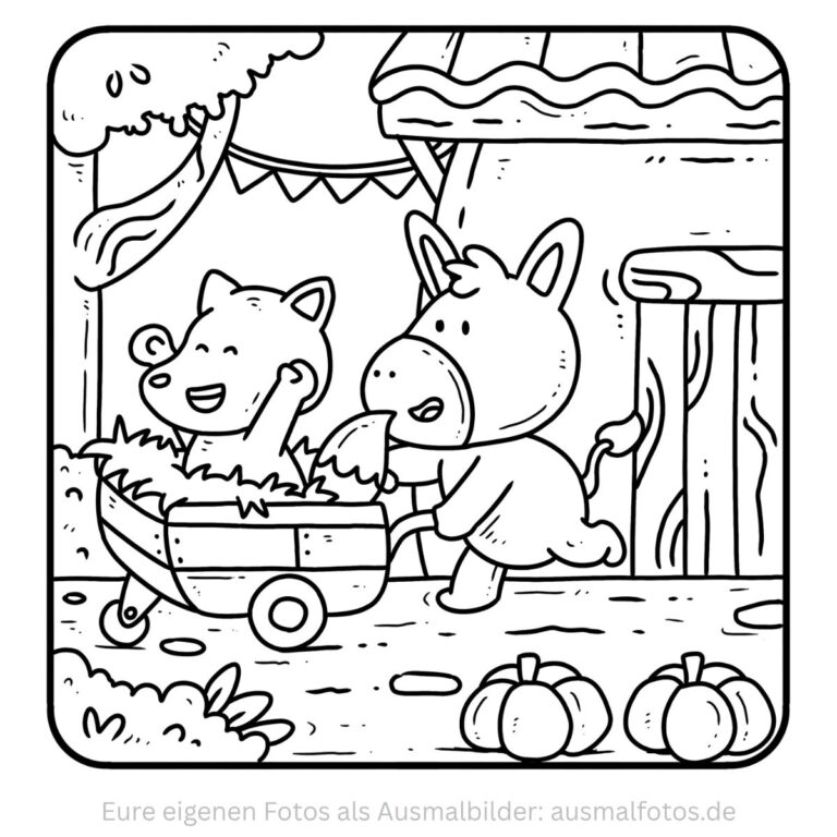 Hasenfamilie zu Ostern – Ausmalbild zum Ausdrucken
