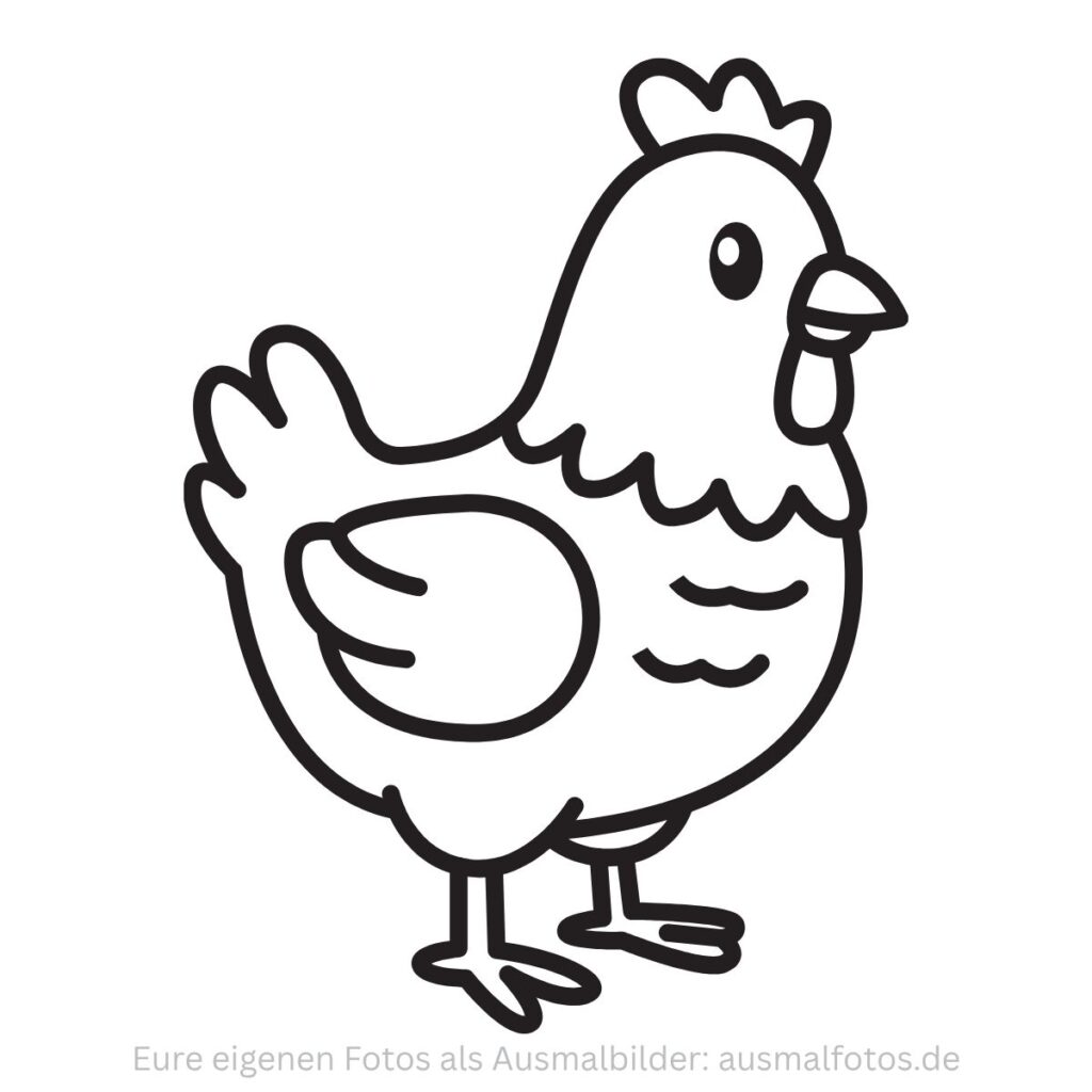 Huhn und Hahn – Ausmalbild zum Ausdrucken