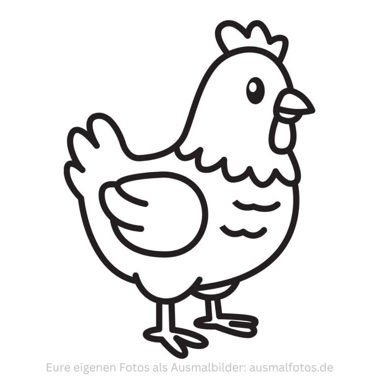 Huhn und Hahn – Ausmalbild zum Ausdrucken