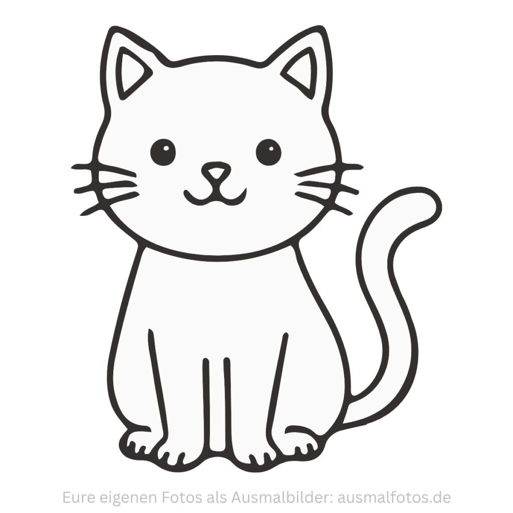 Schlafende Katze – Ausmalbild zum Ausdrucken