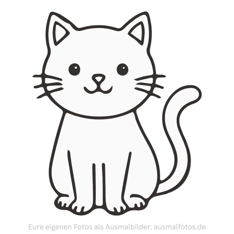 Schlafende Katze – Ausmalbild zum Ausdrucken