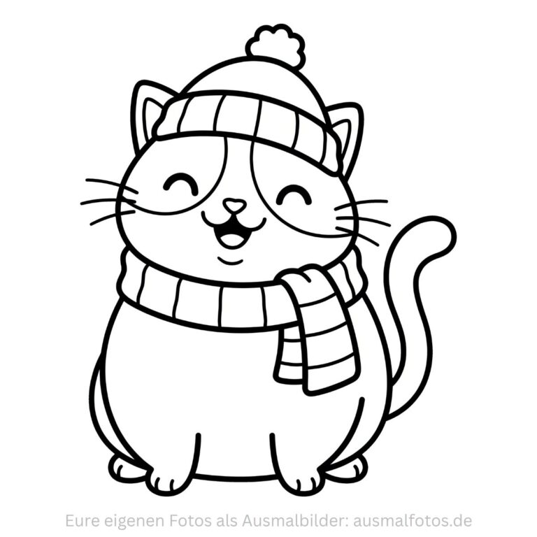 Sitzende Katze – Ausmalbild zum Ausdrucken