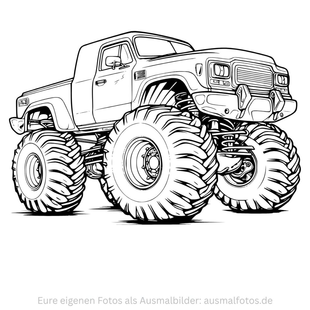 Großer Monstertruck – Ausmalbild zum Ausdrucken