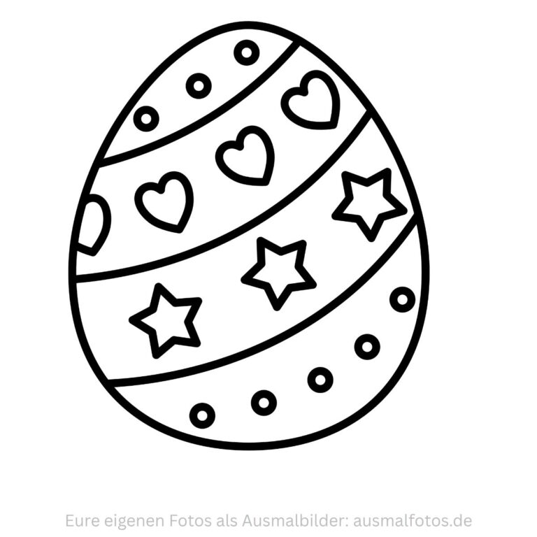 Osterei mit Blumenmuster – Ausmalbild zum Ausdrucken