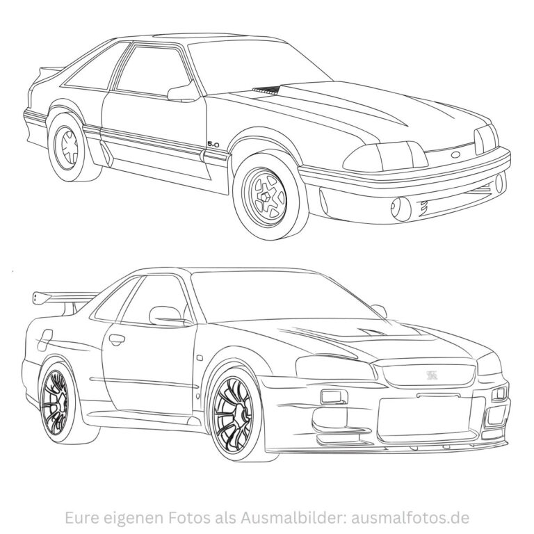 Rennauto auf der Strecke – Ausmalbild zum Ausdrucken