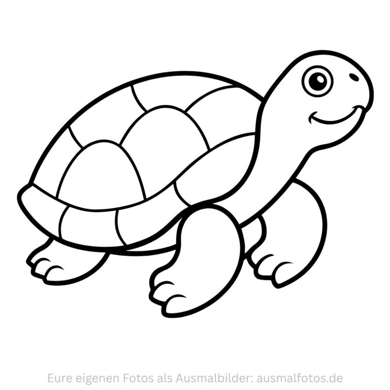 Lustige Comic-Schildkröte – Ausmalbild zum Ausdrucken