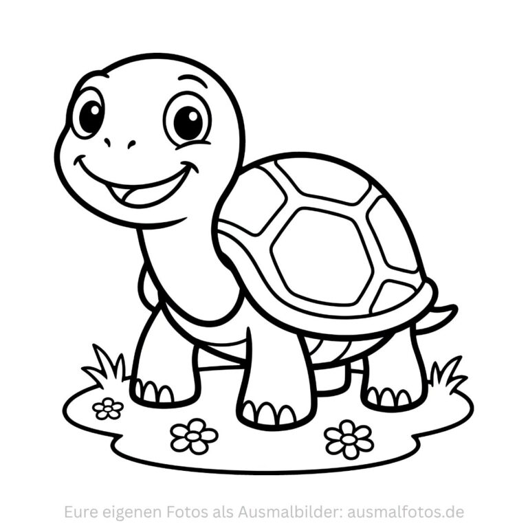 Kleine Baby-Schildkröte – Ausmalbild zum Ausdrucken