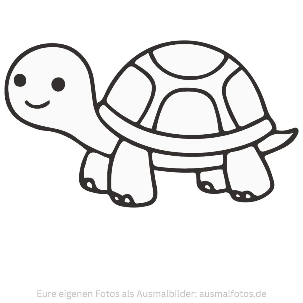Laufende Schildkröte – Ausmalbild zum Ausdrucken