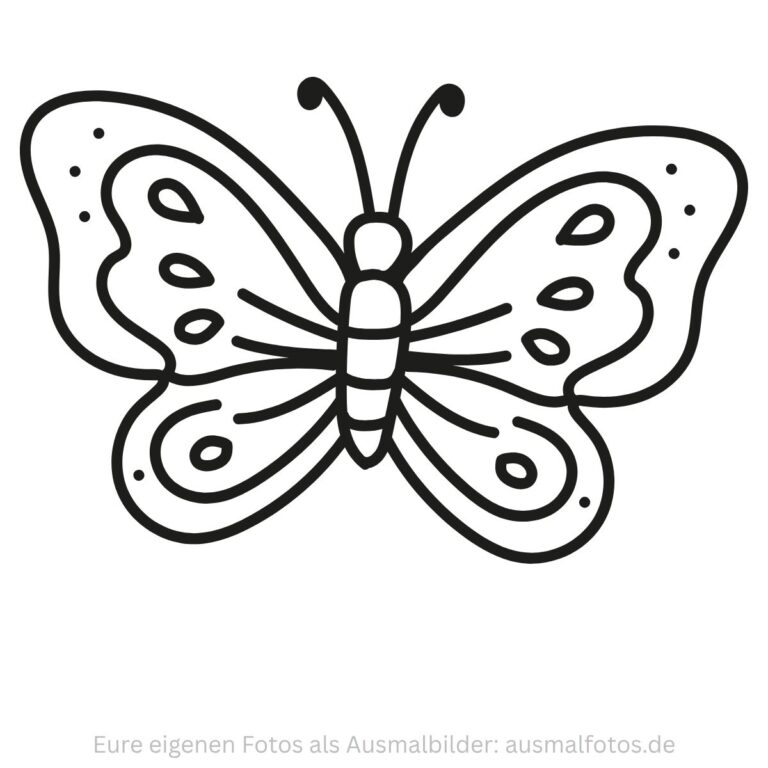 Schmetterling mit großen Flügeln – Ausmalbild zum Ausdrucken