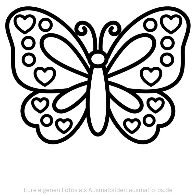 Symmetrischer Schmetterling mit Muster – Ausmalbild zum Ausdrucken