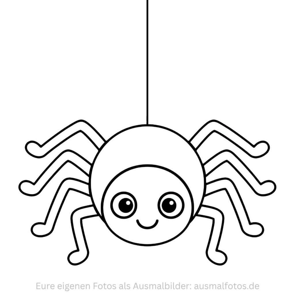 Große Spinne zu Halloween – Ausmalbild zum Ausdrucken