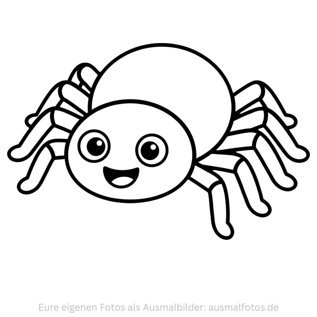 Spinne im Spinnennetz – Ausmalbild zum Ausdrucken