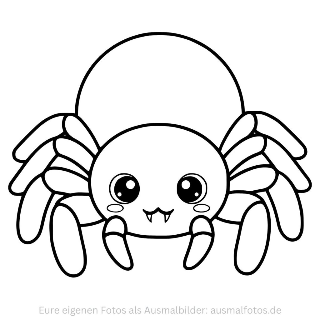 Niedliche kleine Spinne – Ausmalbild zum Ausdrucken