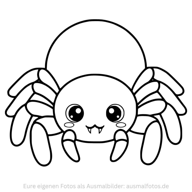 Niedliche kleine Spinne – Ausmalbild zum Ausdrucken