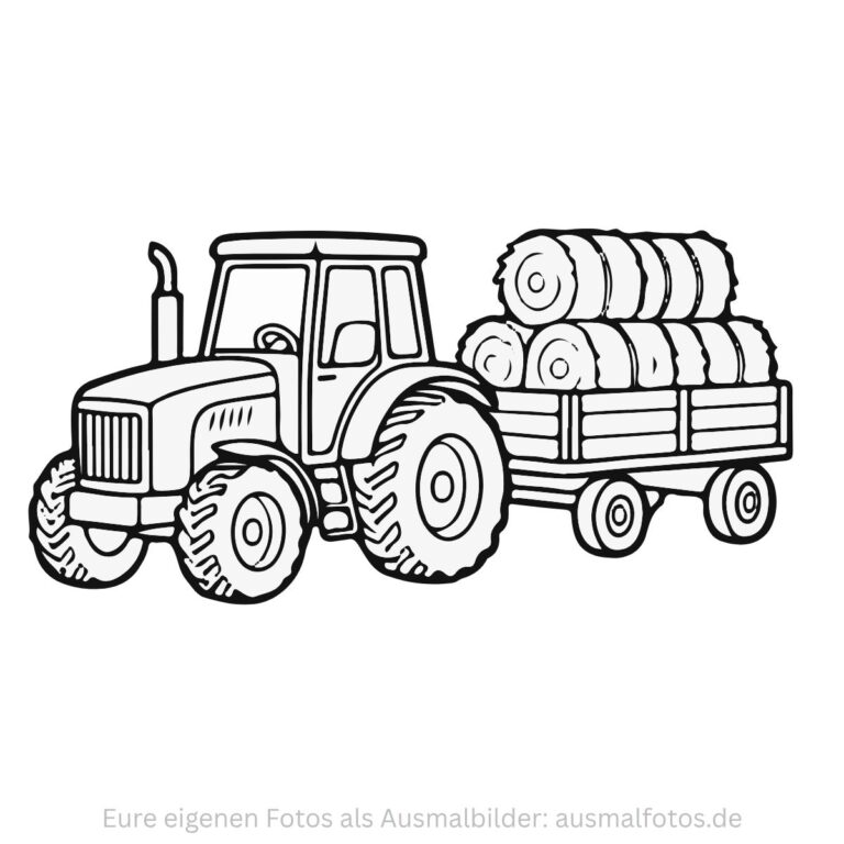 Großer Traktor – Ausmalbild zum Ausdrucken