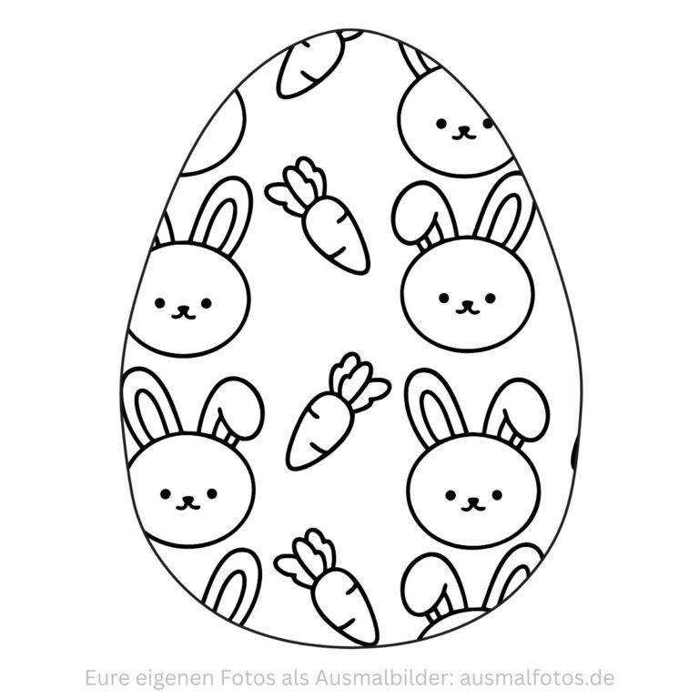 Sitzender Osterhase – Ausmalbild zum Ausdrucken