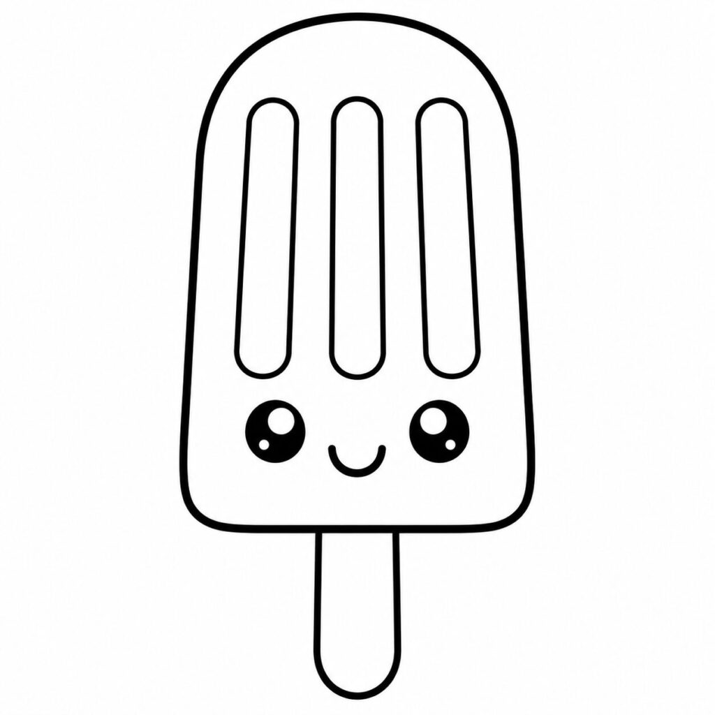 Eis am Stiel – Ausmalbild zum Ausdrucken
