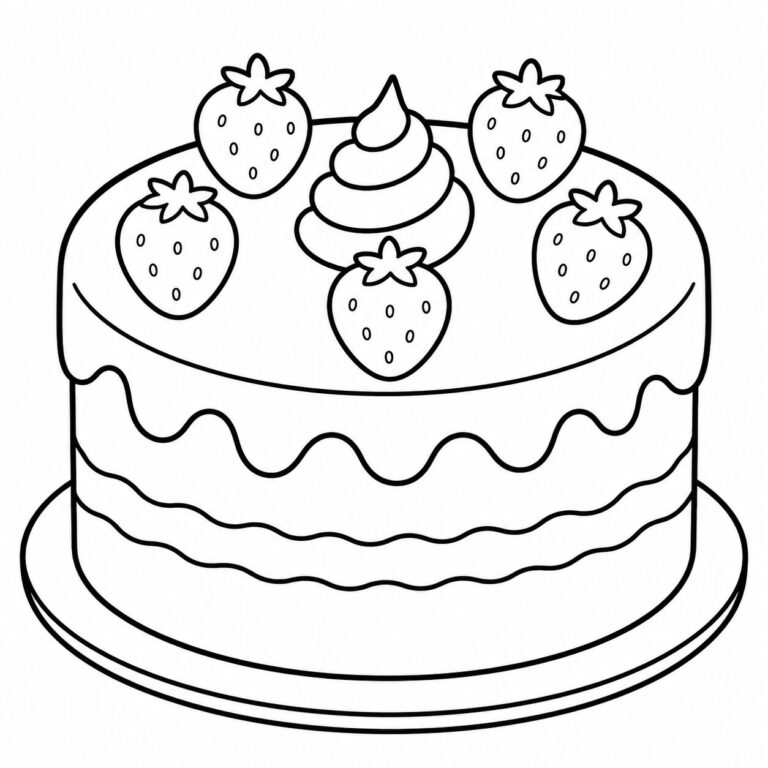Stück Kuchen – Ausmalbild zum Ausdrucken