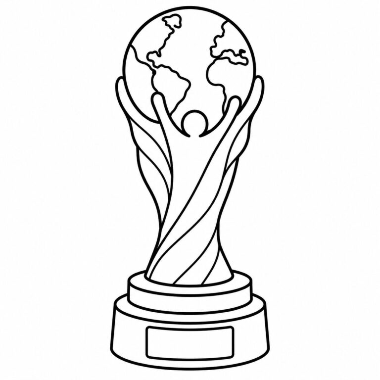 Pokal für den Weltmeister – Ausmalbild zum Ausdrucken