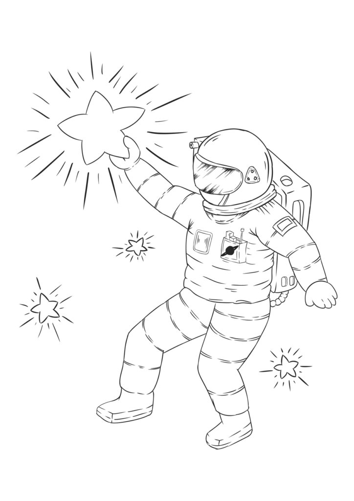 Astronaut Ausmalbild – Ausmalbild zum Ausdrucken