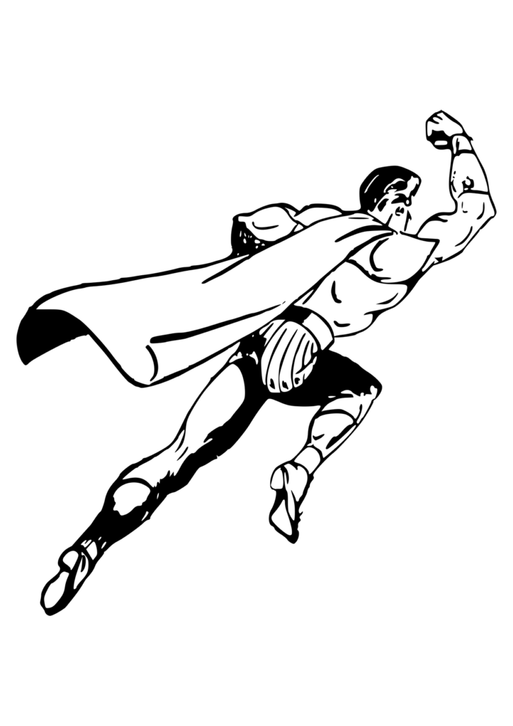 Superheld Ausmalbild – Ausmalbild zum Ausdrucken