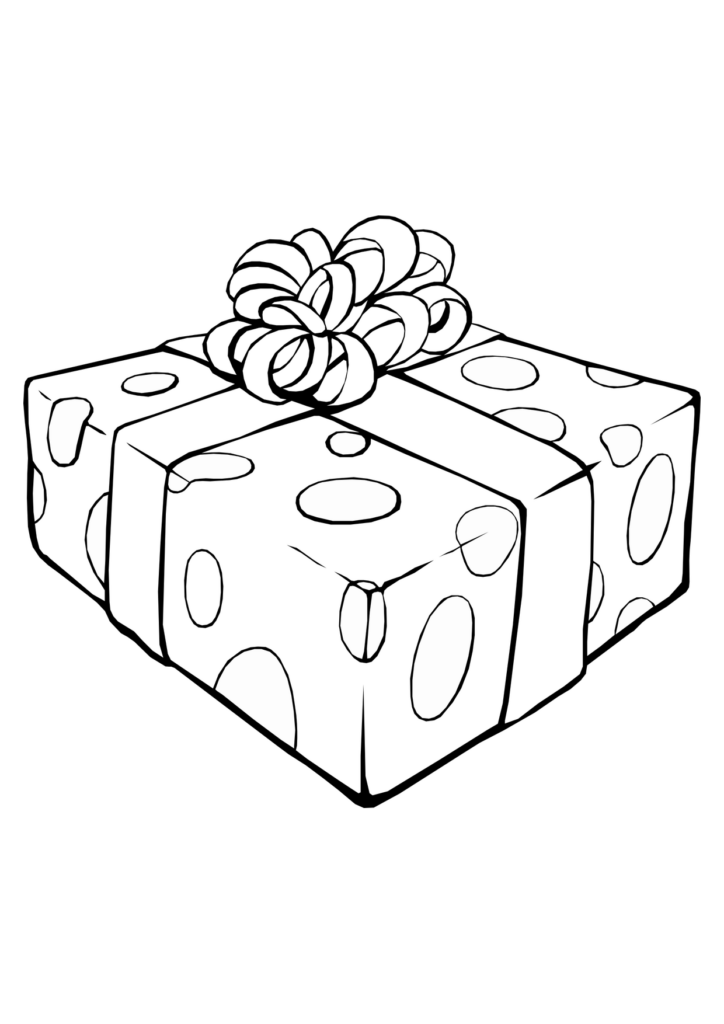 Gift Line Art Reading Deck Black And White Coloring Page Gift Line Art Outline Present – Ausmalbild zum Ausdrucken