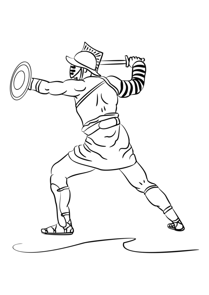 Gladiator Ausmalbild – Ausmalbild zum Ausdrucken