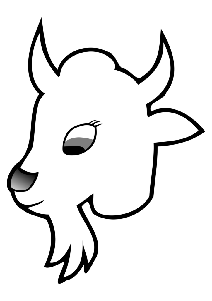 Goat Line Art Set 2a Animal Black And White Coloring Book Goat Line Art Outline – Ausmalbild zum Ausdrucken