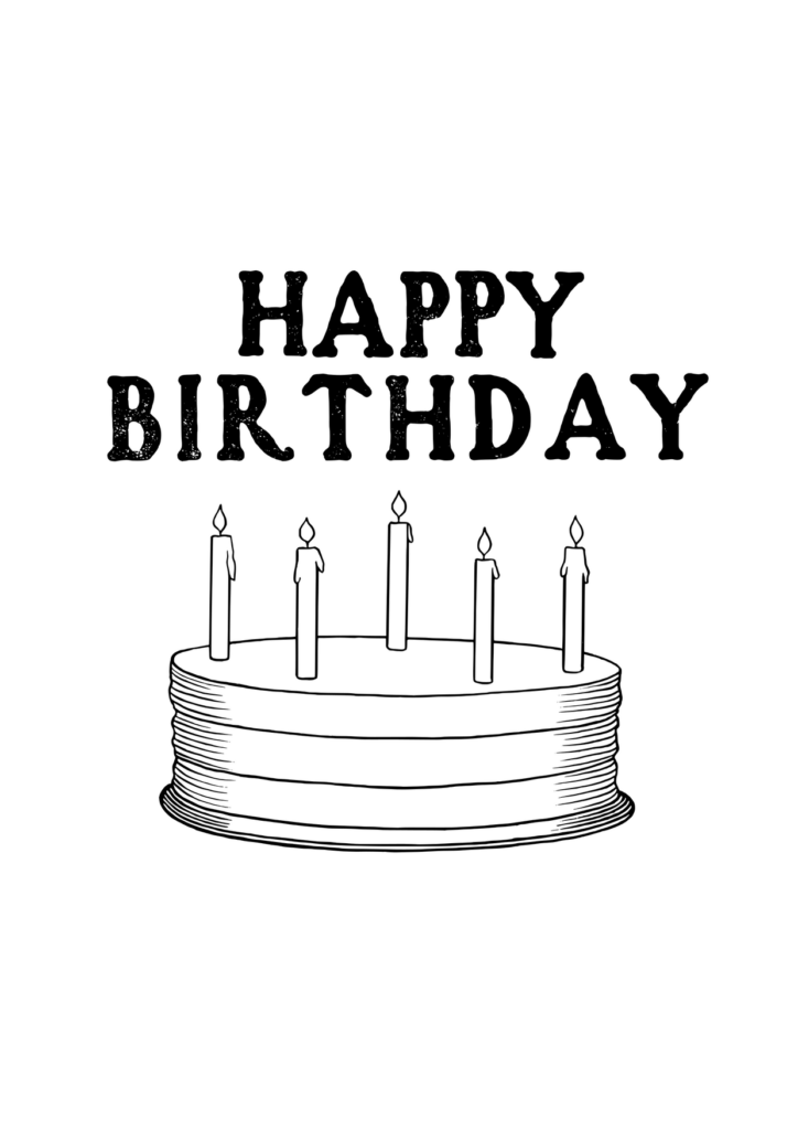 Geburtstag Ausmalbild – Ausmalbild zum Ausdrucken