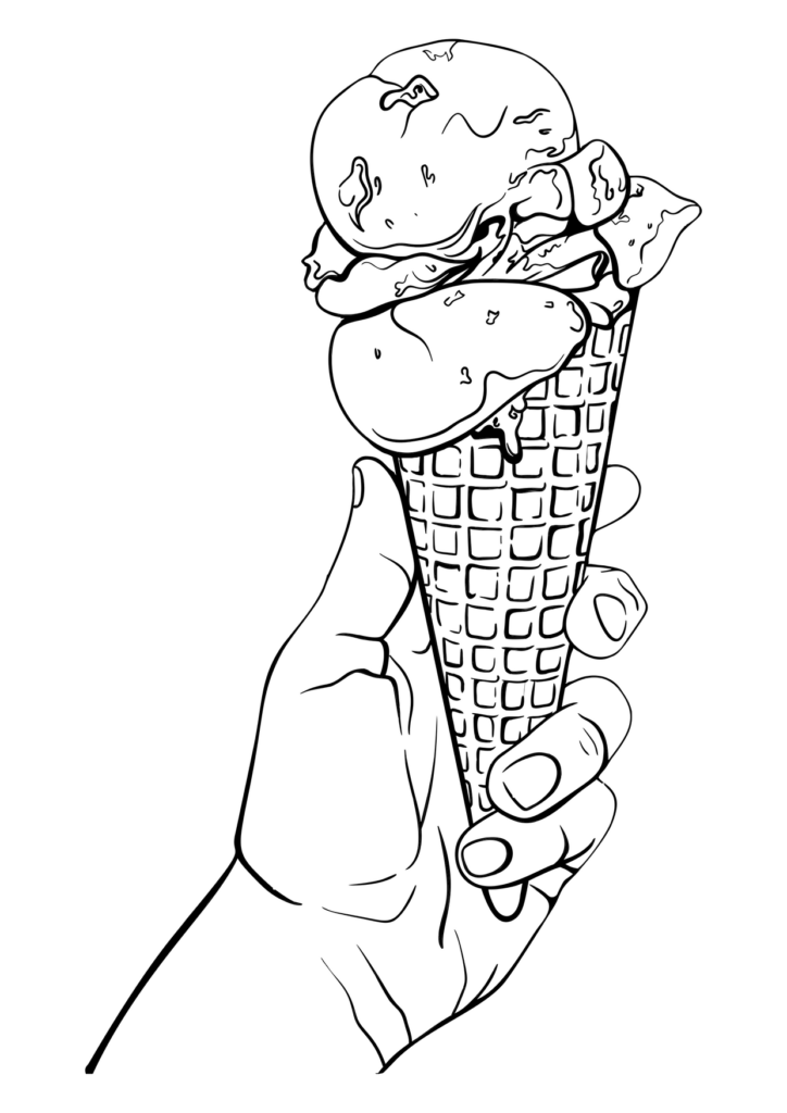 Man Holding Ice Cream Line Art Boy Coloring Dessert Eat Edible Food Good Old Stuff Human Ice Cream Line Art Male Man People Person Sweet Treat – Ausmalbild zum Ausdrucken