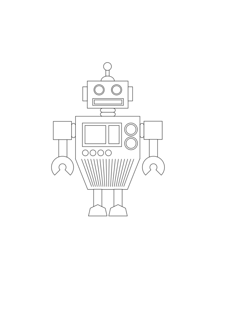 Roboter Ausmalbild – Ausmalbild zum Ausdrucken
