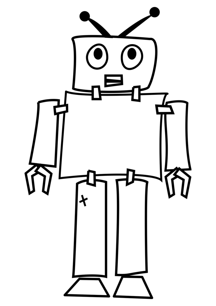 Roboter Ausmalbild – Ausmalbild zum Ausdrucken