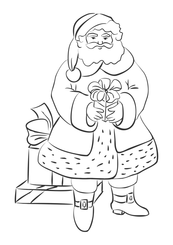 Weihnachtsmann Ausmalbild – Ausmalbild zum Ausdrucken