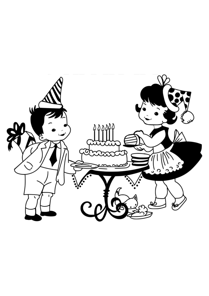 Geburtstag Ausmalbild – Ausmalbild zum Ausdrucken